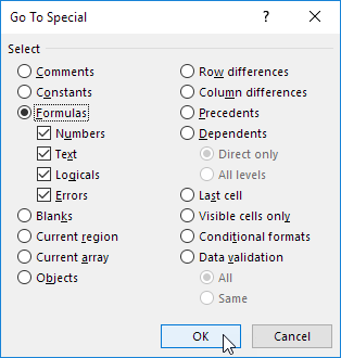 Select Formulas