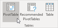 Insert Excel Pivot Table