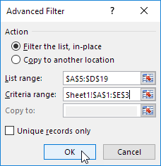 Formula as Criteria