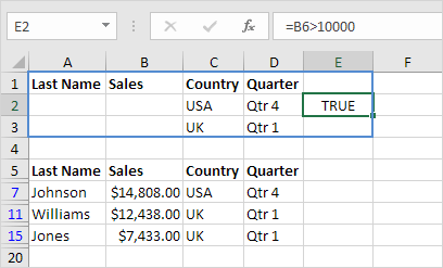 Formula as Criteria Result