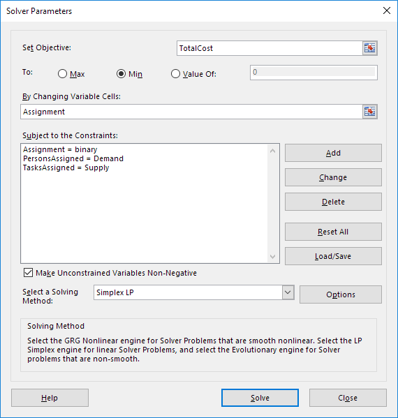 Solver Parameters