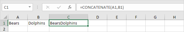 CONCATENATE function in Excel