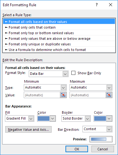 Edit Formatting Rule