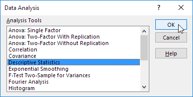 Select Descriptive Statistics