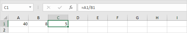 Divide Numbers by Using Cell References