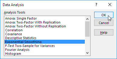 Select Exponential Smoothing