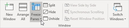 Click Freeze Panes in Excel