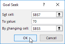 Goal Seek Parameters