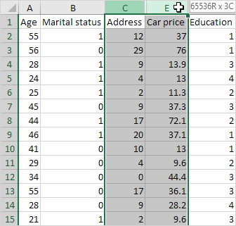 Unhide Column Example