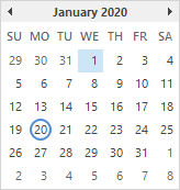 Calendar January 2020