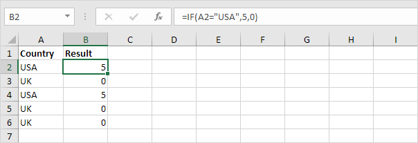 Simple If Function in Excel