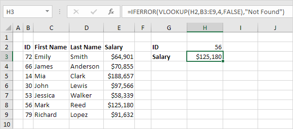 VLOOKUP result