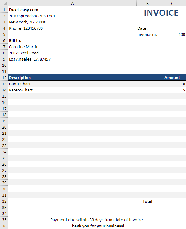 Format Invoice