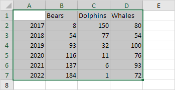 Select a Range in Excel