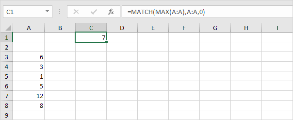 Match Function in Excel