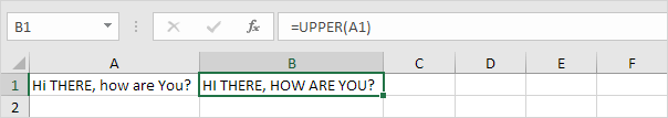 Upper Function in Excel