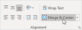 Click Merge & Center