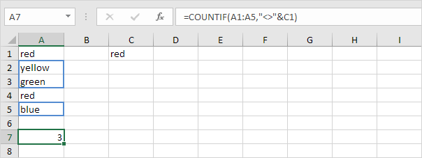 Concatenate 'Not Equal To' Operator and Cell Value