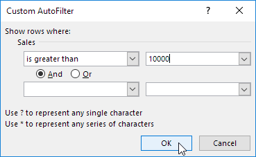 Custom Autofilter