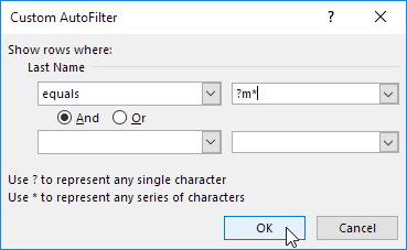 Custom Autofilter