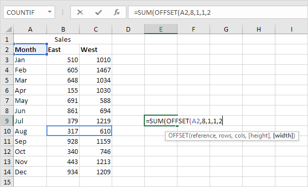 Offset Range Example