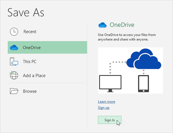 Sign In to OneDrive