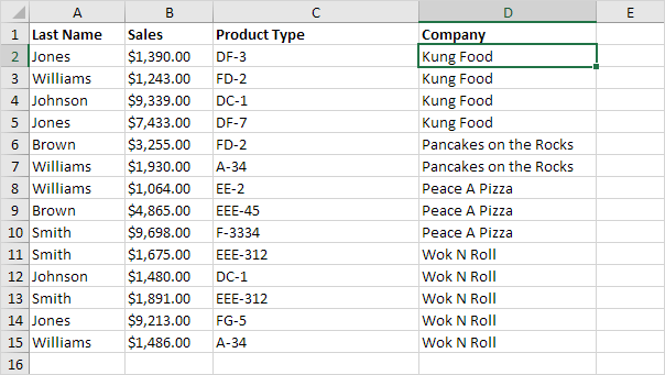 Sort on One Column