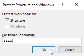 Protect workbook for Structure