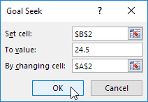 Goal Seek Parameters