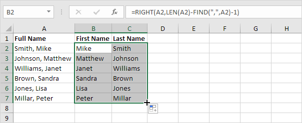 Separate Strings in Excel