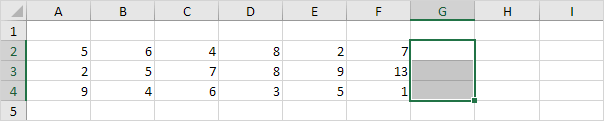 Data in Excel