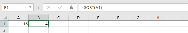 Square Root in Excel