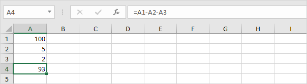Subtract Numbers in a Range