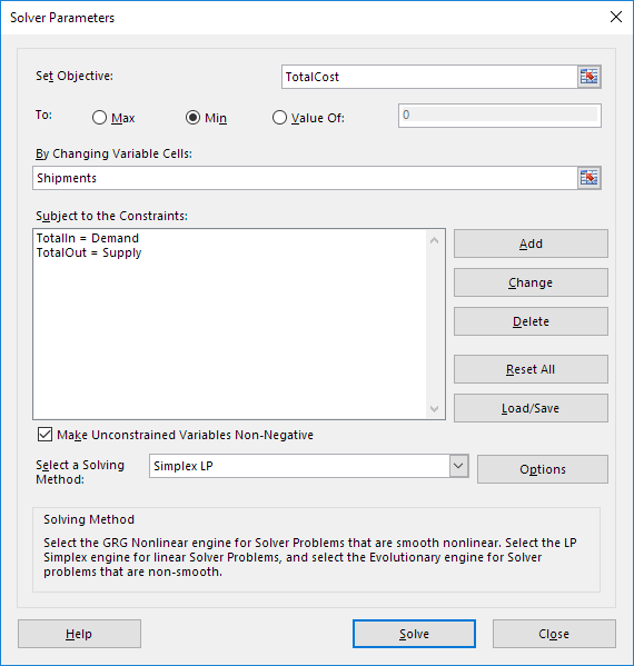 Solver Parameters