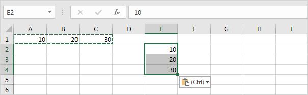 Paste Special Transpose Result