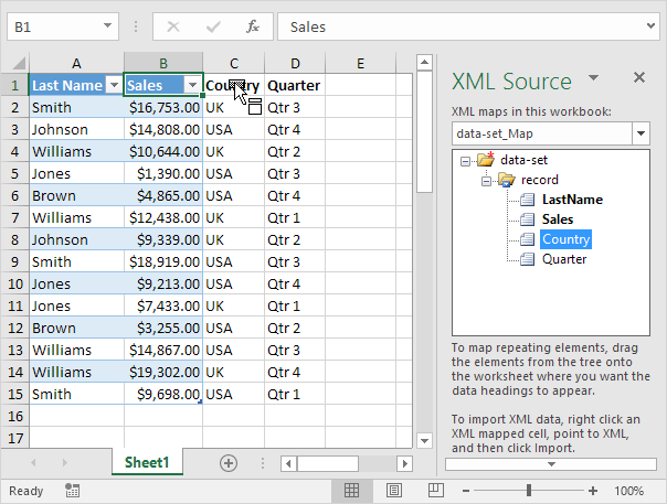 Drag the Elements onto the Worksheet