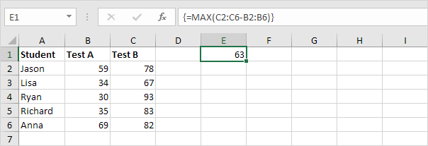 With Excel Array Formula