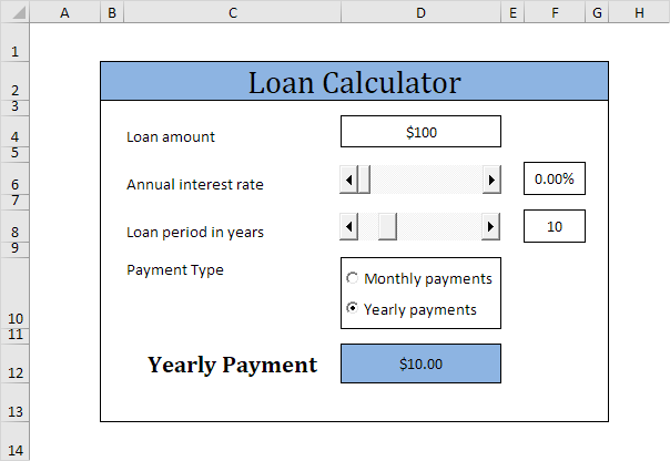 Loan Calculator in Excel VBA