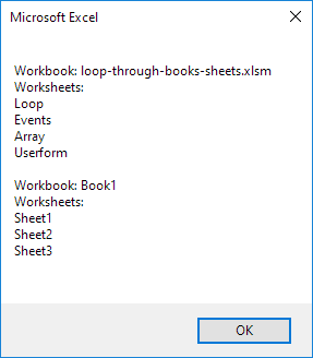 Loop through Books and Sheets in Excel VBA