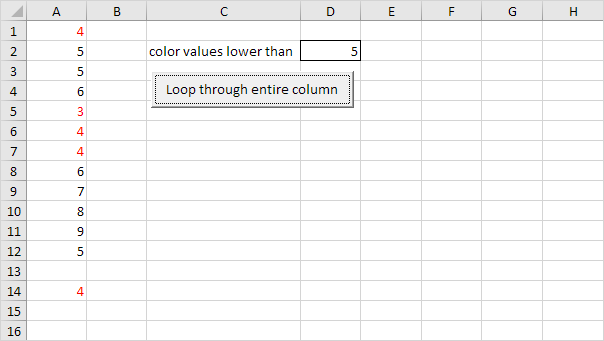 Loop Through Entire Column Result