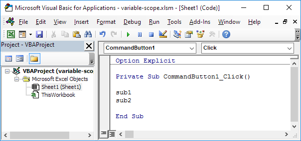 Variable Scope Example